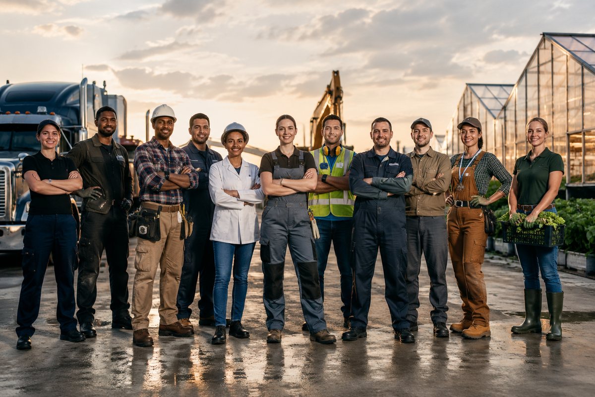 Skilled professionals from across ALB's sectors standing together